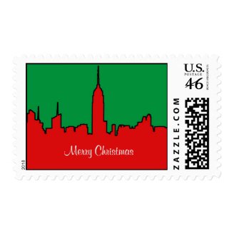 NYC Skyline: ESB Christmas Silhouette Stamp