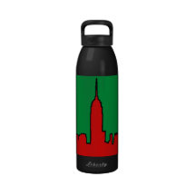 NYC Skyline: ESB Christmas Silhouette Reusable Water Bottle