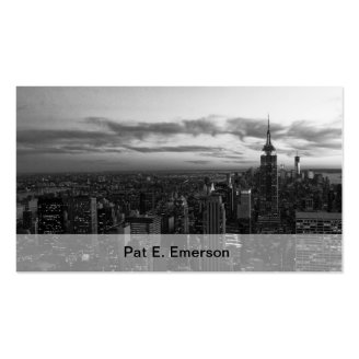 NYC Skyline, ESB WTC at Sunset BW Business Card