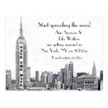 NYC Skyline Etched 01 Save the Date Postcards