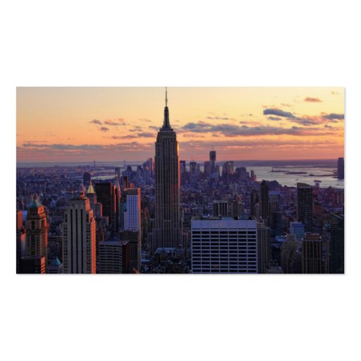 NYC Skyline just before sunset Business Cards (front side)