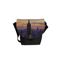 NYC Skyline just before sunset Messenger Bag
