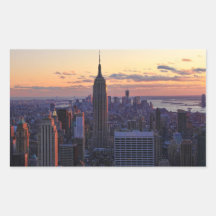 NYC Skyline just before sunset Rectangle Sticker