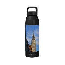 NYC Skyline: Midtown View of the Chrysler Building Reusable Water Bottle
