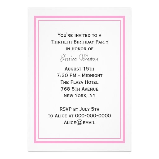 NYC Skyline Pink Silhouette #2 DIY Birthday Announcement