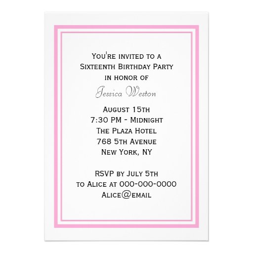 NYC Skyline Pink Silhouette #2 DIY Sweet 16 Announcement