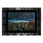 NYC Skyline: Scary massive derecho storm cloud Greeting Cards