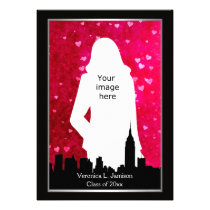 NYC Skyline Silh BW ESB Chrys #2 Photo Graduation Cards