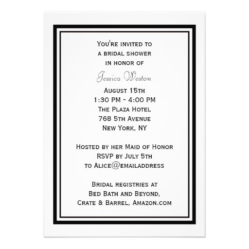 NYC Skyline Silhouette #2 DIY Bridal Shower Custom Invites