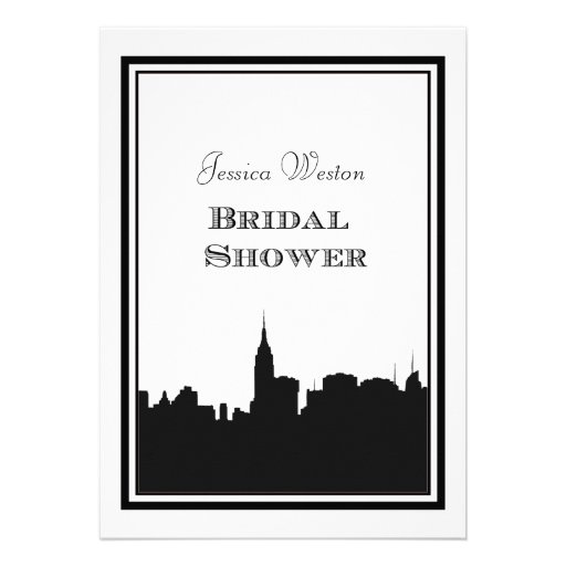 NYC Skyline Silhouette #2 DIY Bridal Shower Custom Invites