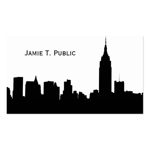 NYC Skyline Silhouette, Empire State Bldg #1 Business Card Template