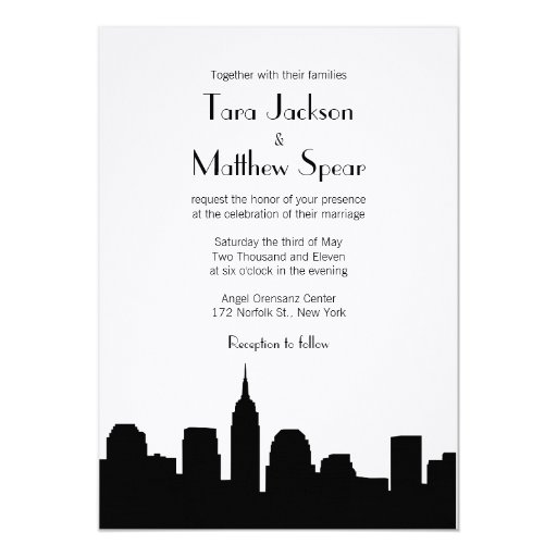 NYC Skyline Wedding Invitation Zazzle