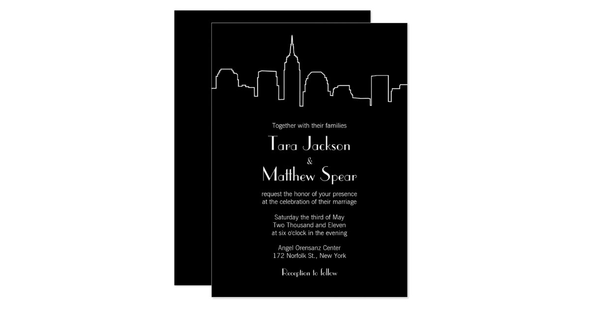 NYC Skyline Wedding Invitation Zazzle