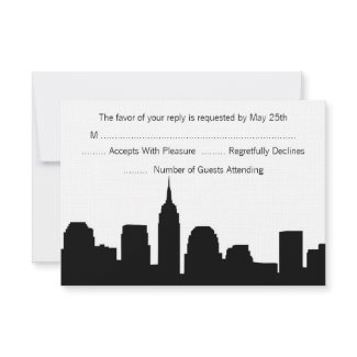 NYC Skyline Wedding RSVP Cards invitation