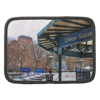NYC Snowy Union Square in Winter Folio Planners