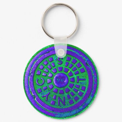 NYC Street Cover "Purple" Key Chains by markusnyc