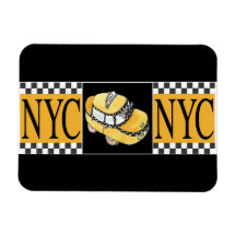 NYC Taxi Cab Rectangle Magnets
