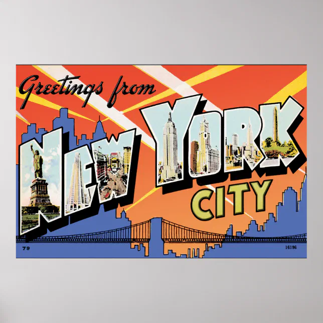 NYC Vintage Postcard Poster Zazzle