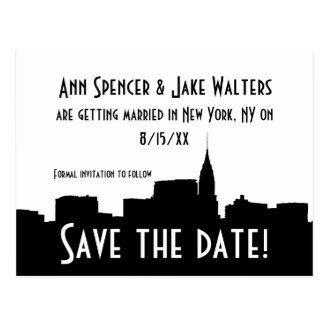 NYC Wide Chrysler 01B Silhouette Save the Date Post Card