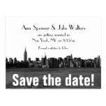 NYC Wide Skyline Etched Save the Date Post Card