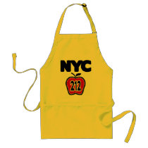 NYC With Big Apple & 212 Area Code Cutout Aprons