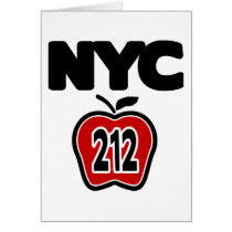 NYC With Big Apple & 212 Area Code Cutout Greeting Card