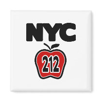 NYC With Big Apple & 212 Area Code Cutout Magnet