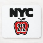 NYC With Big Apple & 212 Area Code Cutout Mousepad