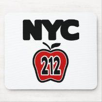 NYC With Big Apple & 212 Area Code Cutout Mousepad