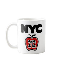 NYC With Big Apple & 212 Area Code Cutout Coffee Mug