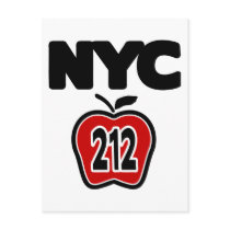 NYC With Big Apple & 212 Area Code Cutout postcards