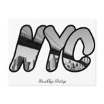 NYC with Brooklyn Bridge At Night Post Card