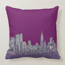 NYC with purple lilac Pillows