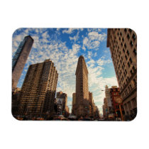 NYC's Flatiron Building, Wide View, Puffy Clouds Rectangular Magnets