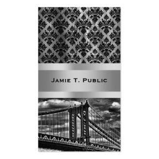 NYC's Manhattan Bridge BW A1 Business Card