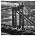 NYC's Manhattan Bridge BW A1 Napkins