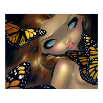 Nymph with Monarchs ART PRINT butterfly fairy by strangeling Nymph with Monarchs ART PRINT butterfly fairy