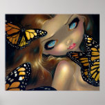 Nymph with Monarchs ART PRINT butterfly fairy posters