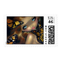 "Nymph with Monarchs" Stamp
