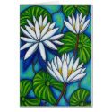 Nymphaea Blue Greeting/Note Card by LisaLorenzPaintings Nymphaea Blue Greeting/Note Card