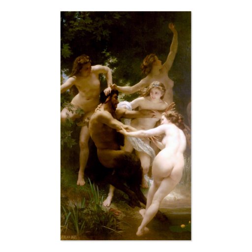 Nymphs and Satyr, William-Adolphe Bouguereau Business Card Template (front side)