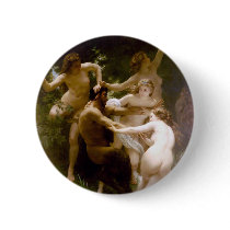 Nymphs and Satyr, William-Adolphe Bouguereau Pinback Button