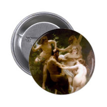 Nymphs and Satyr, William-Adolphe Bouguereau Pinback Button