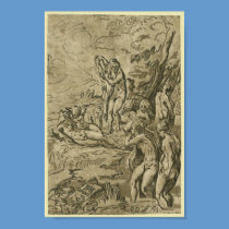 Nymphs Bathing, Vintage 1605 posters by voodoomama Nymphs Bathing, Vintage 1605 posters