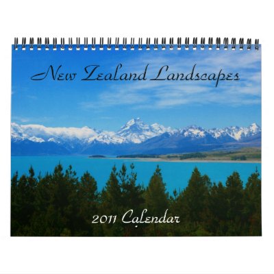 2011 calendar nz. Scenic landscapes from New Zealand's South Island 2011 twelve month Calendar