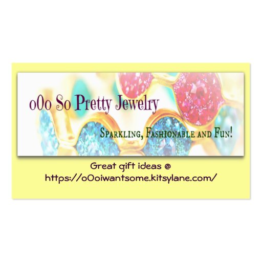 o0o So Pretty Jewelry - ILoveMyKnitsNCrafts BC Business Card (front side)