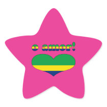 O Amor! - Love in Brazilian Valentine's Day Star Stickers