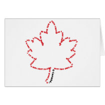 O Canada National Anthem in a Maple Leaf Cards