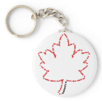 O Canada National Anthem in a Maple Leaf Key Chain