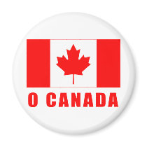 O CANADA with Canadian Flag Tshirts Fridge Magnet